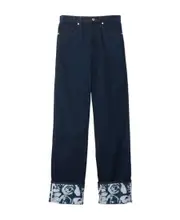 Burberry Logo-Patch Straight-Leg Turn-Up Hem Jeans 25,26,27,28 Blue