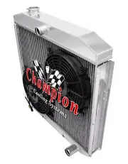 RC Champion 4 Row Radiator Chevy Configuration,10" Fans - 1953 - 1956 Ford Truck (for: Ford)