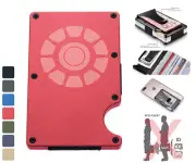 Iron Man Tony Stark Chest Light Men RFID Blocking Money Clip Credit Card Holder
