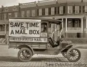 "Save Time Get a Mailbox" Postal Delivery Truck - Historic Photo Print