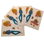 Barbie Sticker Sheet Lot of 4 Scratch n Sniff Root Beer Scented Soda Shop Vtg