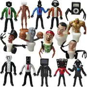 16Pcs Skibidi Toilet Action Figures - Battle Set for Birthday & Halloween Party Decor
