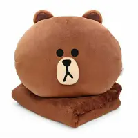 在飛比找蝦皮購物優惠-GARMMA LINE FRIENDS 造型抱枕毯 熊大#毛