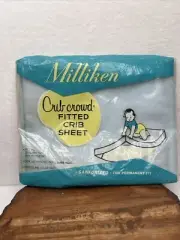 VTG Milliken Fitted Crib Sheet Crib Crowd Rare NOS