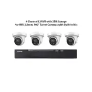Liberty L3NVR4KIT4C 4 Channel L3NVR with 2TB Storage 4x 4MP 100’ Turret Cameras