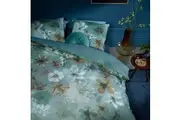 Bedding House Lou Blue Green Cotton Floral Quilt Cover Set