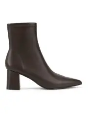 [Siren] Yanet Ankle Boots in Chocolate Brown Stretch Leather