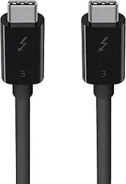 Belkin Thunderbolt 3 Cable (USB-C to USB-C) - USB C Cable for MacBook Air, Galaxy, Apple TV & More, Fast Charging Up to 100W, Made for USB-C, Thunderbolt 3 Devices & 5K/Ultra HD - 1.6ft/0.5m - Black