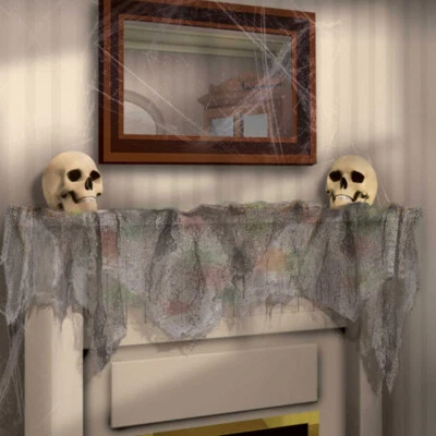 Halloween Party Supplies Grey Gauze Cloth Decoration Glows Under UV Black Light