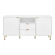 Christian Buffet Unit Sideboard Storage Cabinet - White - White