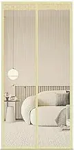 Magnetic Screen Door, Heavy-Duty King Kong Net Screen Door Mesh, with Strong Magnets Self-Sealing, Weighted Bottom Windproof, Full Frame Hook&Loop Strip, Easy Install (Yellow 80x205cm)