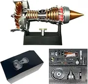 1/25 Simulation Aircraft Turbojet Engine Rotatable Model, Adjustable Speed Tr900 Turbofan Jet Engine Model Kit with Light, 28cm Mechanical Science Aero Metal Education Assembling Toy for Hobbyists