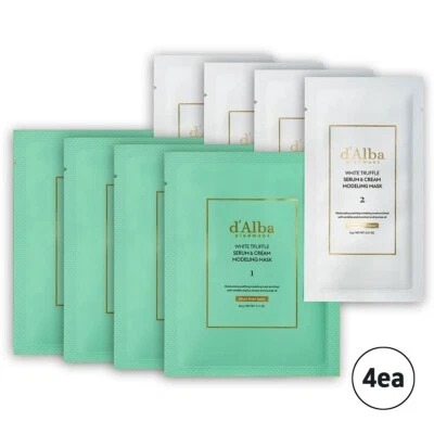D'Alba White Truffle Serum & Cream Modeling Mask 66g x4, Pore Tightening Teatree