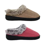Panda Evani Ladies Slippers Slip On Style Knit Upper Furry Lined Comfort Slipper