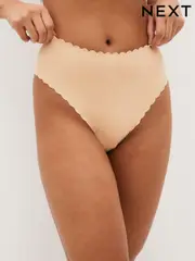 Pastel Rose Nude Full Brief No VPL Scallop Edge Knickers (561211) | $17
