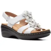 Clarks Womens Merliah Sheryl White Slingback Sandals 8 Medium (B,M) BHFO 0122
