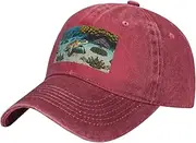 [JBYJBX] Sea Turtle Print Baseball Hat,Personalized Baseball Cap,Sun Hats, Trucker Cap Dad Hat Gift Men Women