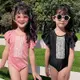 女童泳衣連身韓式小童淑女公主可愛荷葉邊游泳泡溫泉泳裝