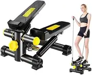 Steppers for Exercise, Stair Stepper with Resistance Bands, Mini Stepper with 220LBS Loading Capacity, Fitness Stepper with Electric Monitor