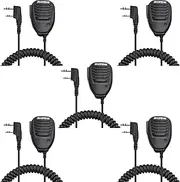 [BAOFENG] 5 Pack UV-5R Speaker Microphone Handheld Mic PTT for BF-F8HP Ham Radio 2Pin K Compatible with UV-K5 8 UV-82 K5Plus UV-21R UV-K6 UV-5G Plus BF-888S