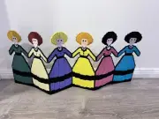 Six Ladies 12.5” Stand DOLLS PLASTIC CANVAS
