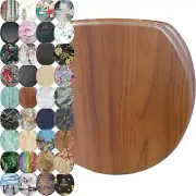 Elegant Mahogany Soft Close Toilet Seat with Stunning Four-Sided Design