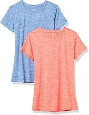 [Amazon Essentials] Women's Plus Size Slim-Fit Short-Sleeve V-Neck T-Shirt, Pack of 2