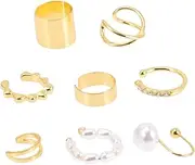 [Holibanna] Unique Nose Cuffs Ear Cuffs for Women 8pcs Set Fake Nose Ring Clip-on Earrings for Parties Outfits