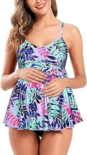 [SHEKINI] Women's Tie Side Swimwear Scalloped Triangle Bathing Suits Maternity Swimsuits