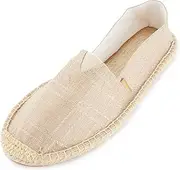 [Alexis Leroy] Men's Closed Toe Canvas Slip on Flat Espadrille Shoes
