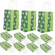 KITANDOVE 12pcs Soccer Pattern present Bags for Birthday Party Treats Festive Wrapping Bags for Snacks and Candy
