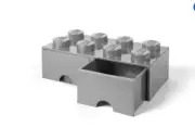 LEGO Room Copenhagen 8-Stud Gray Stackable Desk Drawer Storage Brick (4006)