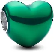 [HuooNew] 925 Sterling Silver Charms for Bracelets Necklaces Sapphire Lake Blue, Black, Green Enamel Heart Beads, Fits Pandora Bracelets Holiday Jewelry Gift for Womem