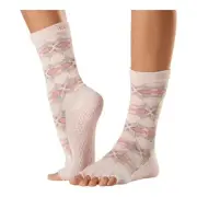 Toesox NIP Compression Arch Band Crew Half Toe Grip Socks Apres Ski Medium