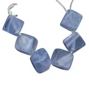 AAA Blue Chalcedony Diagonal Cut Cube Bead Half Strand | 18 Beads | 8x8x8mm |