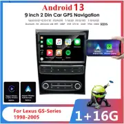 9" Carplay Radio Stereo GPS Nav Wifi FM Player For 98-05 Lexus GS300 GS400 GS430