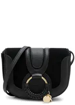 See BY Chloé Hana Mini Panelled Suede Cross-body bag - Black ONE SIZE