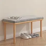 Shoe Bench, Entryway Bench Solid Wood End of Bed Bench Mid Century Modern Bench with Cushion for Living Room, Hallway, Dining Room, Bedroom,B,100cm