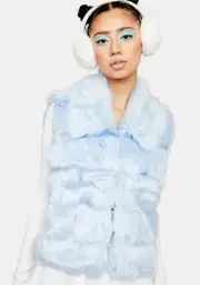 Powder Spun Sugar Faux Fur Vest