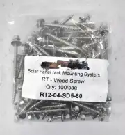 Roof Tech Solar Panel Rack Mounting System RT Wood Screws 100 Pack RT2-04-SD5-60