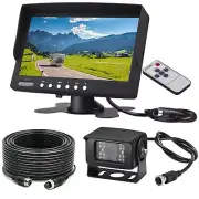 20m 4Pin 7" Monitor Heavy Duty Truck Reversing Kit+IR CCD Reverse Camera 12v-24v