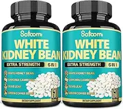 SATOOMI Pure White Kidney Bean Extract Capsules - 6 Herbal Ingredients 9050 mg Equivalent - 120 Vegan Capsules for 4 Months