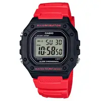 在飛比找PChome24h購物優惠-【CASIO 】大錶面清晰數位電子運動錶-紅 (W-218H