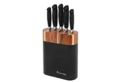 Stanley Rogers 6 Piece Acacia Black Oval 6pc Knife Block Set
