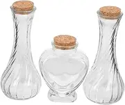 PRETYZOOM 3Pcs Glass Bottles for Sand Ceremony Delicate Transparent Wishing Bottles with Cork Stoppers for Weddings Decorative Keepsakes and