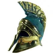 Ancient Greek Solid Bronze Hoplite Warrior Helmet Figure Statue - Decor & gift !