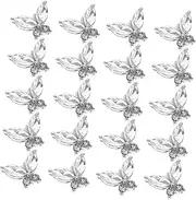 TOGEVAL 20Pcs Butterfly Nail Gems Manicure Charms for Elegant Nail Art Decoration for Women for Parties Birthdays Special Occasions