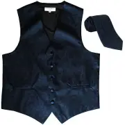 New Men's Formal Vest Tuxedo Waistcoat_necktie paisley navy prom wedding