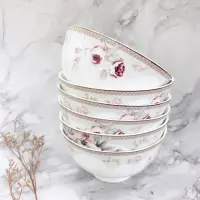 在飛比找momo購物網優惠-【Royal Duke】薔薇之戀骨瓷4.5吋飯碗-6入組(飯