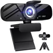 1080P Webcam with MicrophonePlug and Play USB Computer Camera for Conferencin...